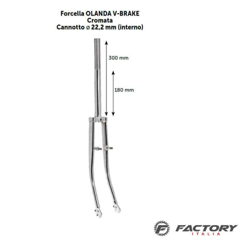Fourche V-Brake MTB 26" En Acier, Tube 240mm, Filetage Unique, Noir - Ridewill Bike