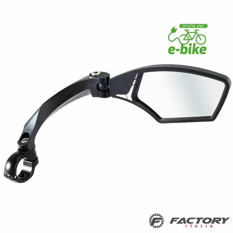 Specchietto bici con lente in vetro destro rettangolare 