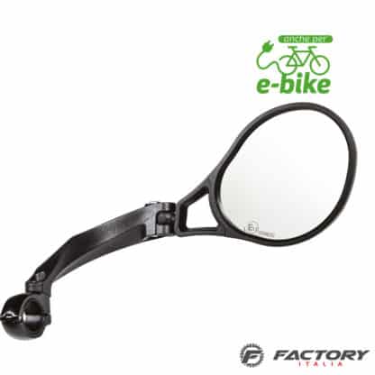 Specchietto bici con lente in vetro destro tondo