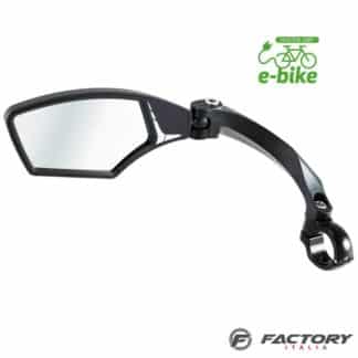 Specchietto bici con lente in vetro sinistro rettangolare