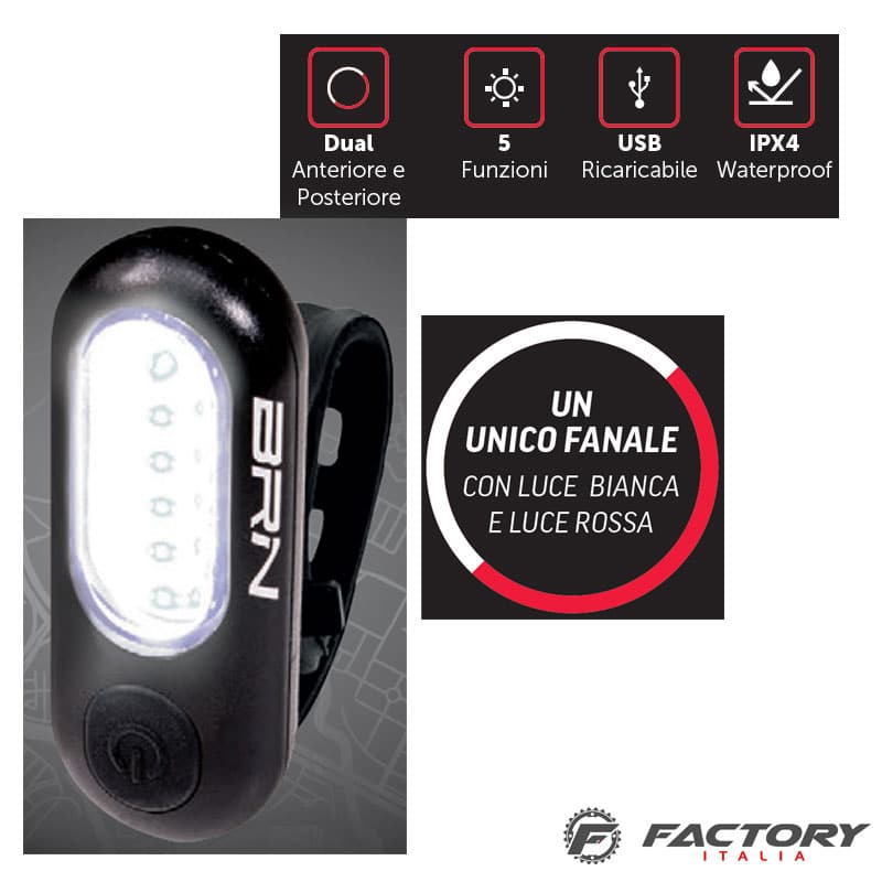 Ridstar DR011B Luci Bici Posteriori Ricaricabili - Fanale USB 150 Lumen Impermeabile