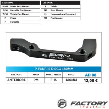 Adattatore freno disco anteriore PM-IS 180mm