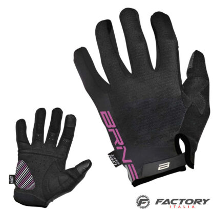 Guanti MTB Gravel Trial BRN Gel Pro Line neri fucsia fluo