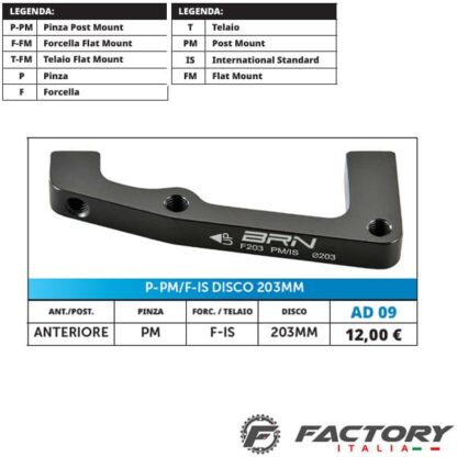 Adattatore freno disco anteriore PM-IS 203mm