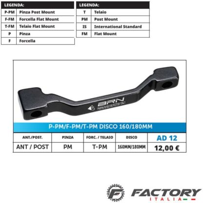 Adattatore freno disco anteriore-posteriore 160-180mm PM-PM