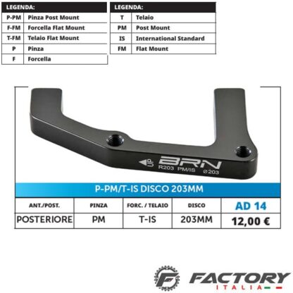 Adattatore freno disco posteriore PM-IS 203mm