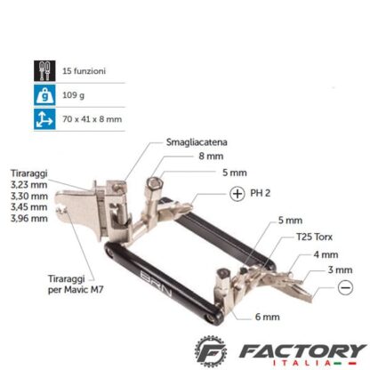 Multi tool MTB Corsa base 8 funzioni