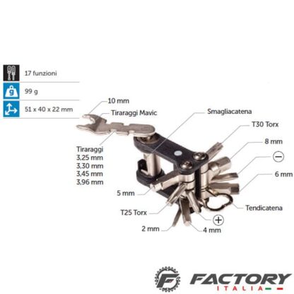 Multi tool bici Micro BRN 17 Funzioni