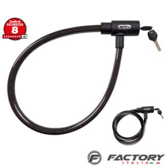 Lucchetto Per Bici Silverline Con Cavo D'acciaio 8x650mm, Con Rivestimento In PVC
