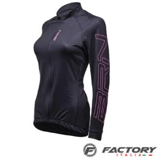 Maglia Invernale felpata BRN Donna nera fucsia