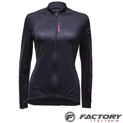 Maglia Invernale felpata BRN Donna nera fucsia front